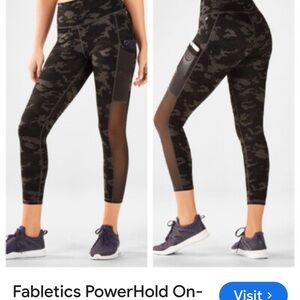 Fabletics Camouflage PowerHold Leggings, New !!